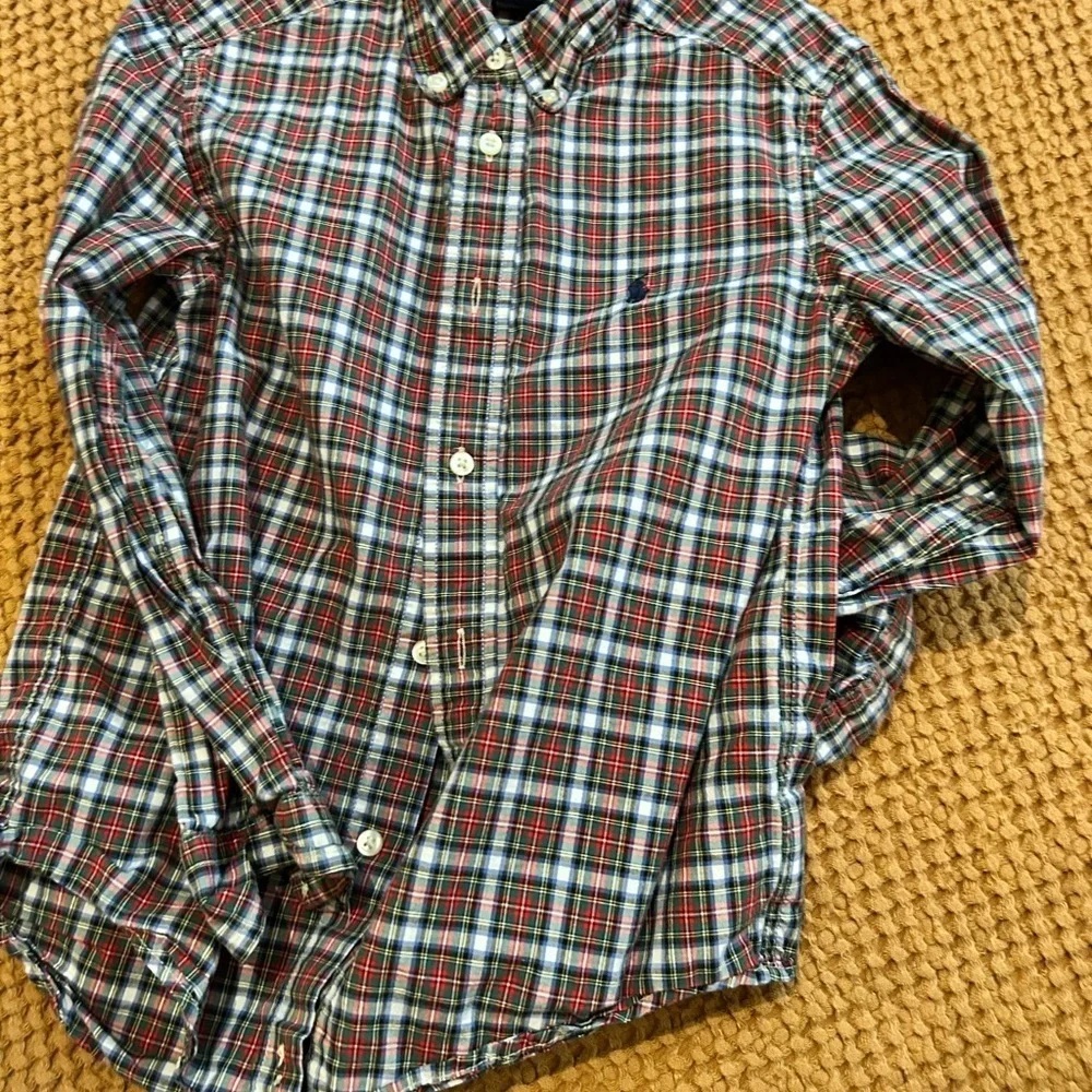 Ralph Lauren Kids Red and White Checkered Button-Down Shirt